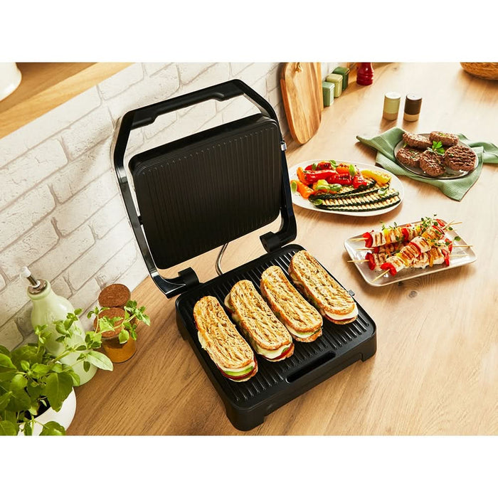 Gratar electric TEFAL Inicio Adjust GC272D10, 2180W, functie Panini, argintiu-negru WALTI