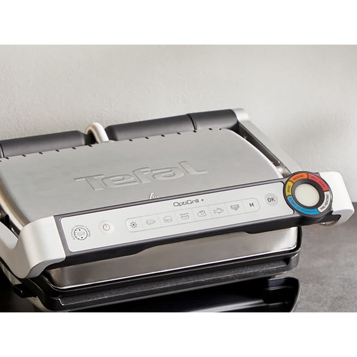 Gratar electric TEFAL OptiGrill+ GC718D10, 2000W, 6 programe automate, argintiu-negru WALTI
