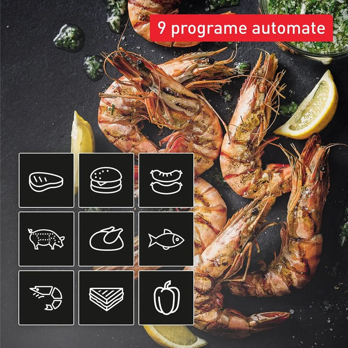Gratar electric TEFAL OptiGrill 4in1 GC774D30, 2100W, 9 programe automate, argintiu-negru WALTI
