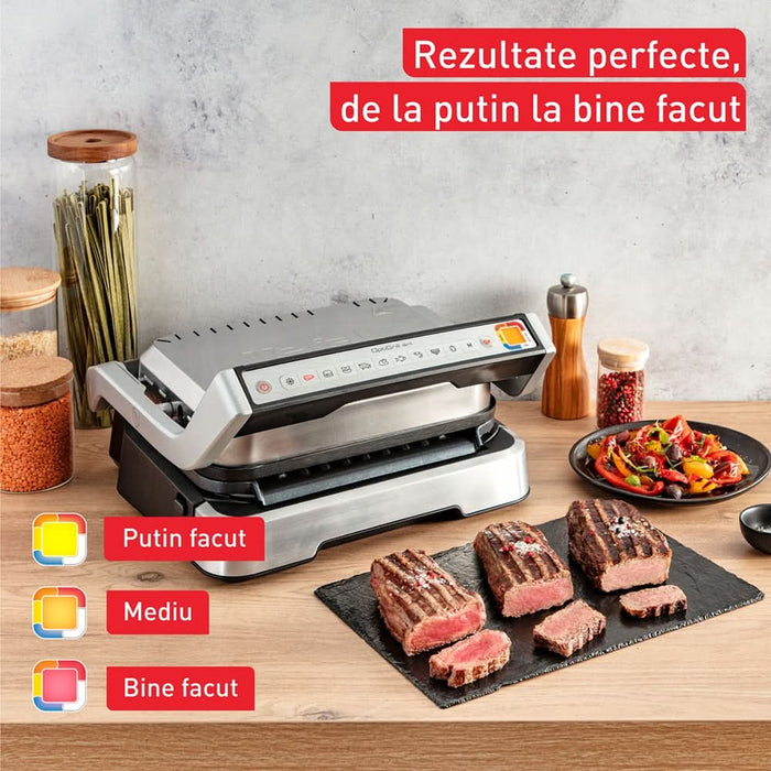 Gratar electric TEFAL OptiGrill 4in1 GC774D30, 2100W, 9 programe automate, argintiu-negru WALTI