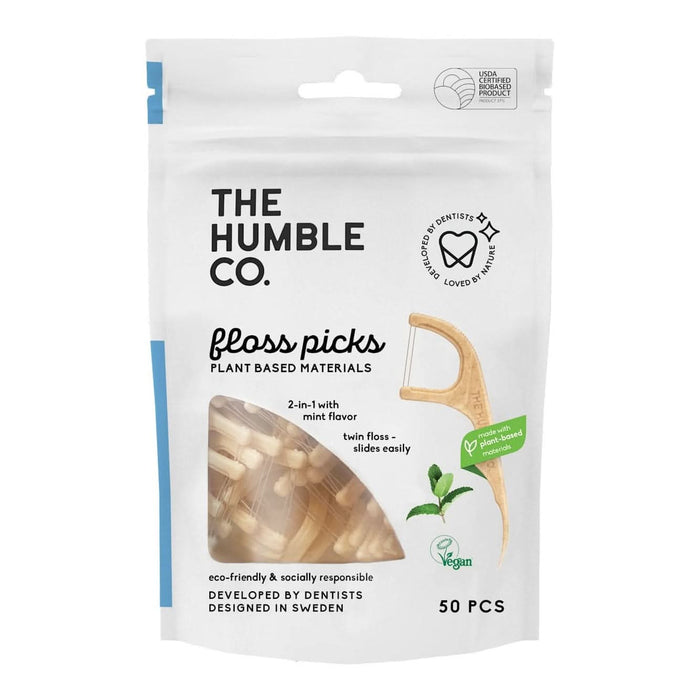 THE HUMBLE CO. Ață dentară cu suport, mentă, 50 buc WALTI