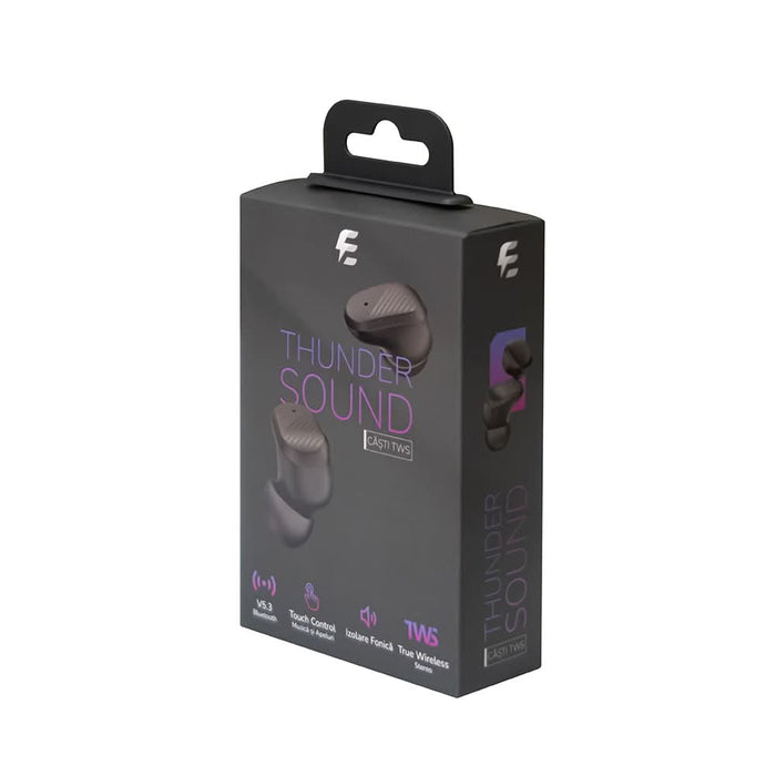 Casti E-BODA Thunder Sound, True Wireless Bluetooth, In-ear, Microfon, negru WALTI