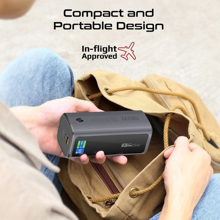 Baterie externa PROMATE Titan-130RC, 20000 mAh, 1x USB-A, 1x USB-C, gri WALTI