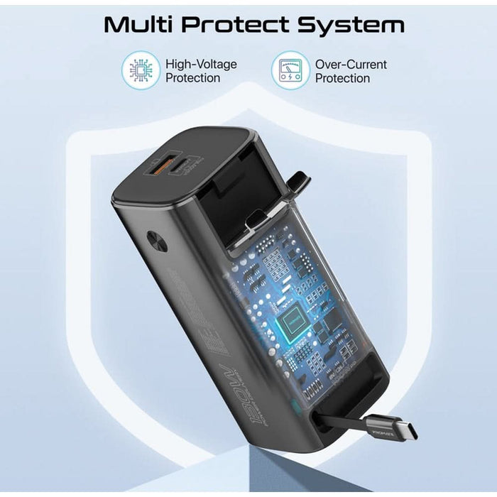 Baterie externa PROMATE Titan-130RC, 20000 mAh, 1x USB-A, 1x USB-C, gri WALTI