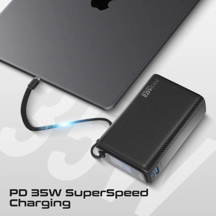 Baterie externa PROMATE Titan-35W, 20000mAh, 1x USB-A, 1x USB-C Power Delivery (PD) 35W, negru WALTI