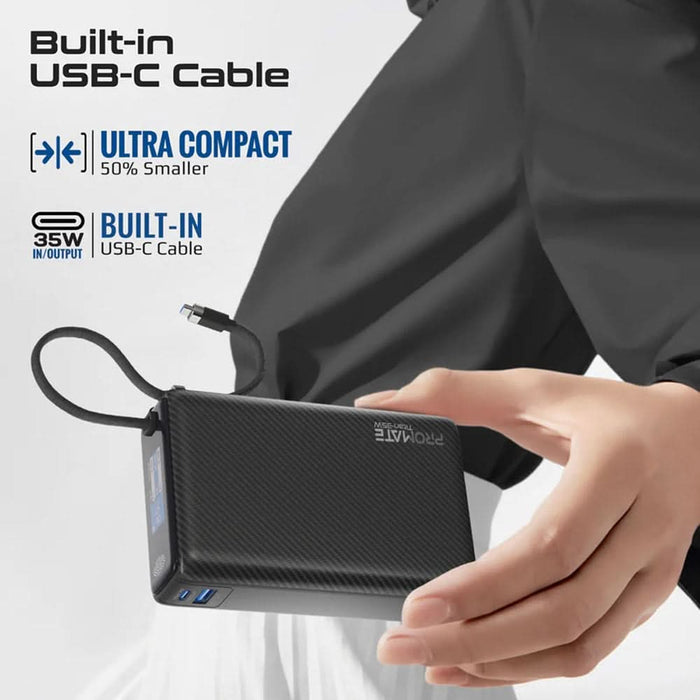 Baterie externa PROMATE Titan-35W, 20000mAh, 1x USB-A, 1x USB-C Power Delivery (PD) 35W, negru WALTI