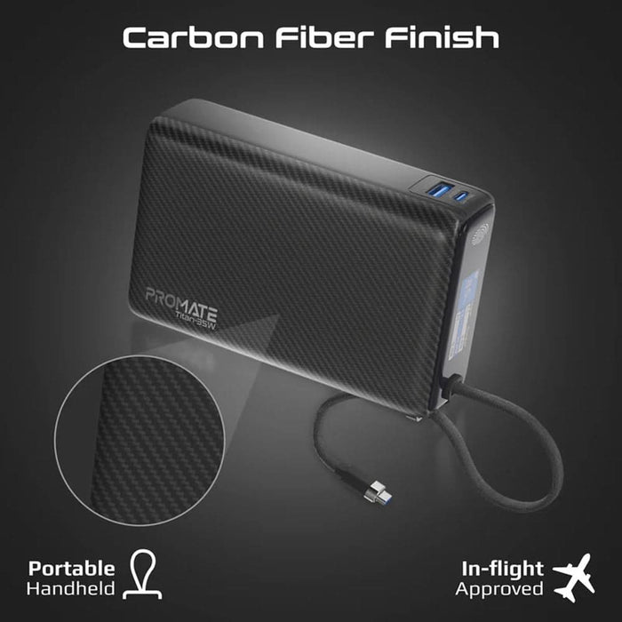 Baterie externa PROMATE Titan-35W, 20000mAh, 1x USB-A, 1x USB-C Power Delivery (PD) 35W, negru WALTI