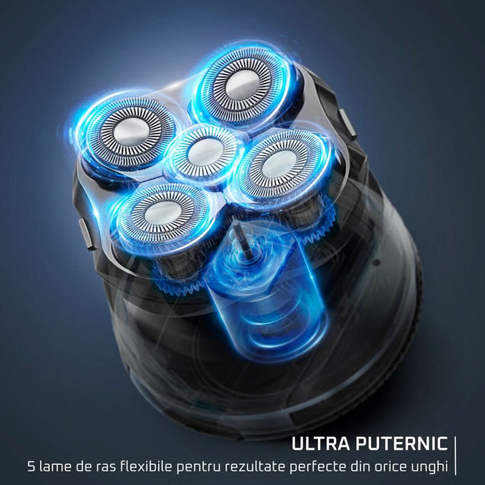 Aparat de ras pentru cap ROWENTA Head Shaver TN3110E0, acumulator, autonomie 80 min, albastru-negru WALTI