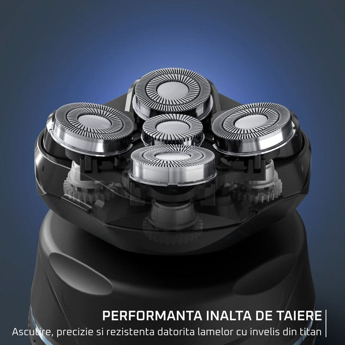 Aparat de ras pentru cap ROWENTA Head Shaver TN3110E0, acumulator, autonomie 80 min, albastru-negru WALTI
