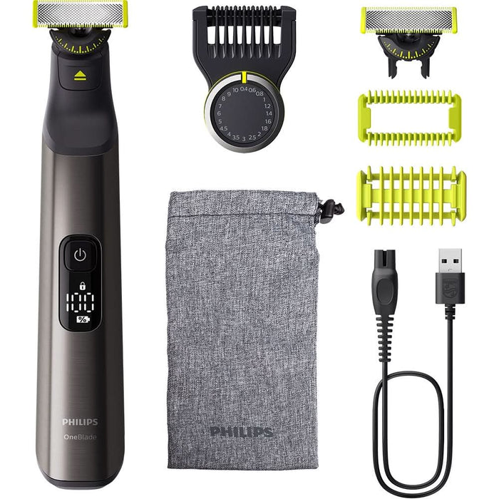 Aparat hibrid de barbierit, tuns barba si parul corporal PHILIPS OneBlade Pro QP6552/15, acumulator, 120 min autonomie, negru WALTI