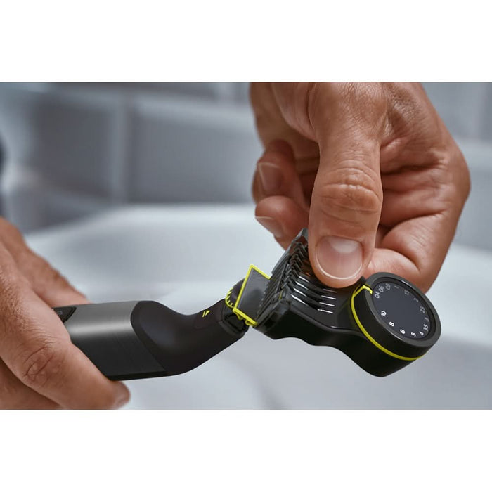 Aparat hibrid de barbierit, tuns barba si parul corporal PHILIPS OneBlade Pro QP6552/15, acumulator, 120 min autonomie, negru WALTI