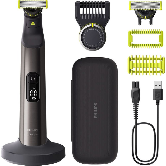 Aparat hibrid de barbierit, tuns barba si parul corporal PHILIPS OneBlade Pro QP6652/61, acumulator, 120 min autonomie, negru WALTI