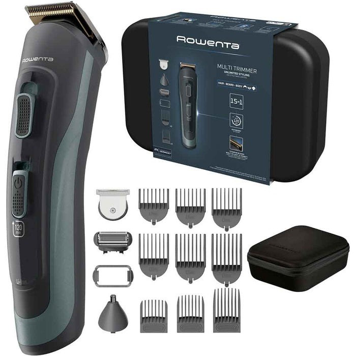 Aparat de tuns ROWENTA TN9444E0 Selectium 15in1, acumulator, 120 min autonomie, negru-verde WALTI