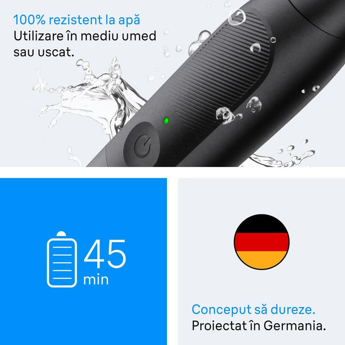 Aparat hibrid de barbierit si tuns barba BRAUN Series X XT3100, Wet&Dry, 45 min autonomie, 1 element de taiere, husa, negru WALTI