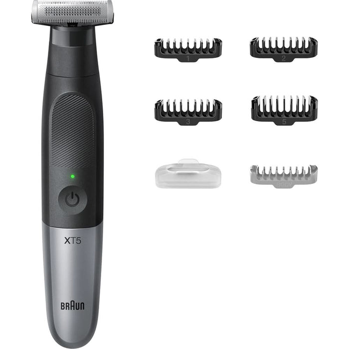 Aparat hibrid de barbierit si tuns barba BRAUN Series X XT5100, Wet&Dry, 45 min autonomie, 1 element de taiere, husa, negru-gri WALTI