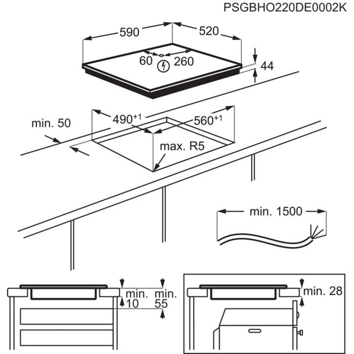 Plita incorporabila AEG TO64IC00FB, Inductie, 4 arzatoare, Touch Control, negru WALTI