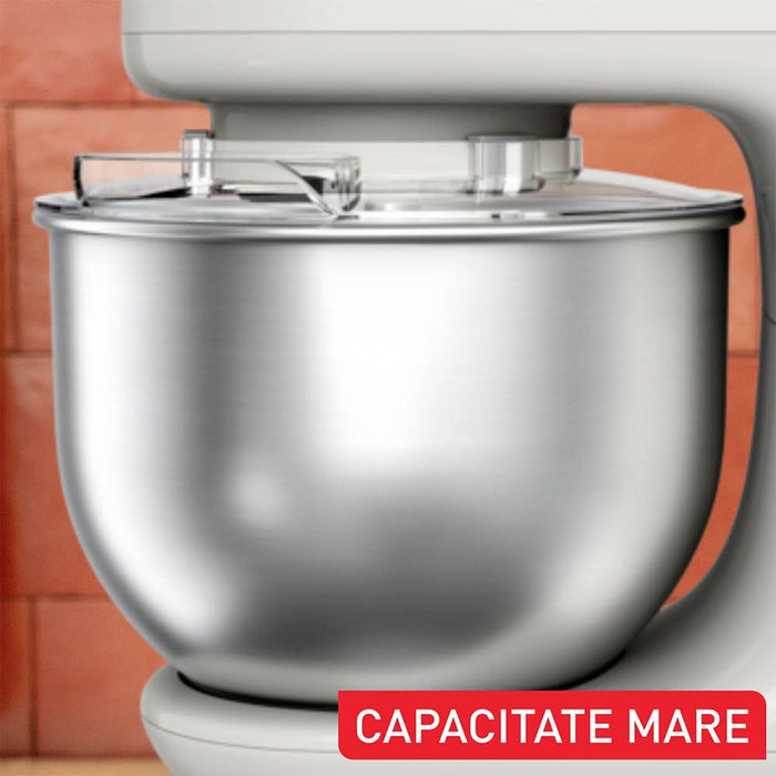 Robot de bucatarie TEFAL Essential QB160138, vas 4.8l, 800W, 6 trepte viteza, alb-argintiu WALTI