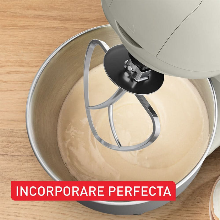 Robot de bucatarie TEFAL Essential QB160138, vas 4.8l, 800W, 6 trepte viteza, alb-argintiu WALTI