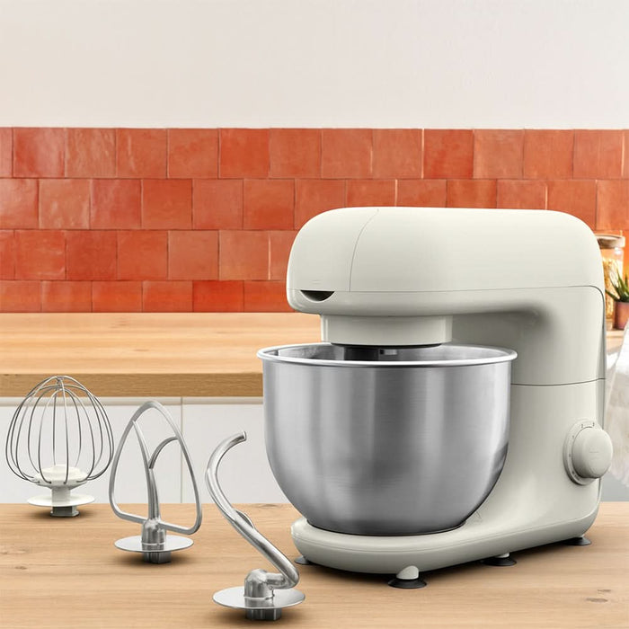 Robot de bucatarie TEFAL Essential QB160138, vas 4.8l, 800W, 6 trepte viteza, alb-argintiu WALTI