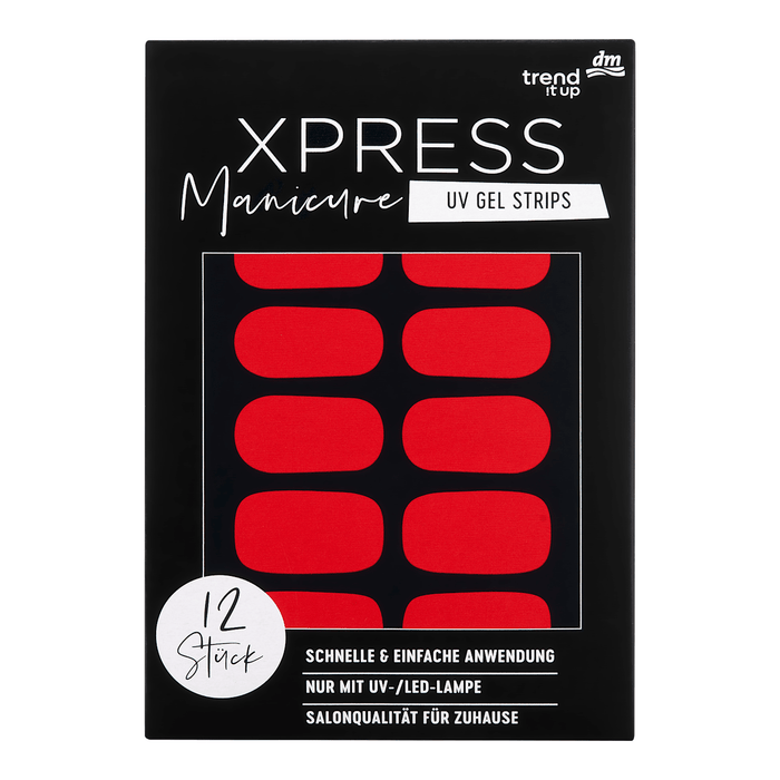 trend !t up Folii de unghii din gel UV XPRESS Manicure Nr. 130 - Statement Red WALTI