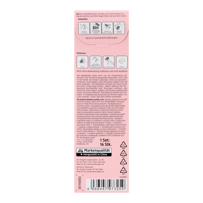 trend !t up Folii gel UV pentru unghii XPRESS Manicure 100, 16 buc WALTI