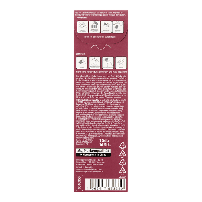 trend !t up Stickere gel pentru unghii, UV Nails Gel - Nr. 120, 16 buc WALTI