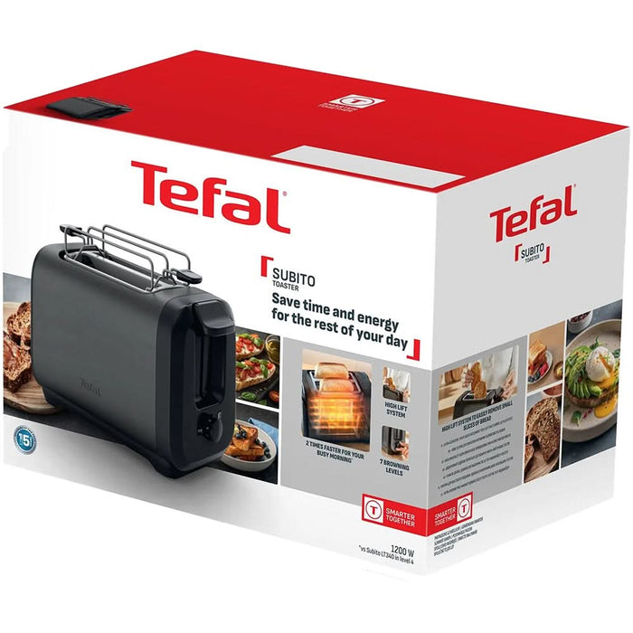 Prajitor de paine TEFAL Subito TT5S18E0, 2 felii, 1200W, gri antracit-negru - WALTI WALTI