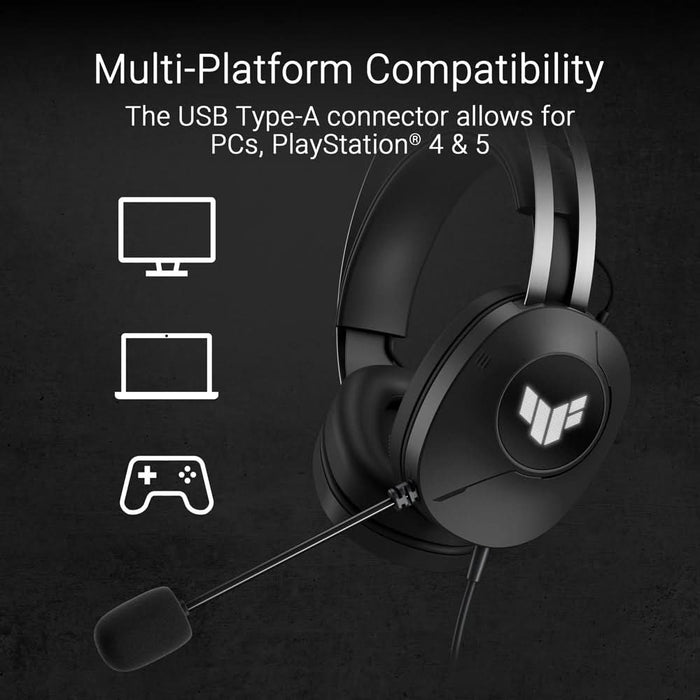 Casti Gaming ASUS TUF H1 Gen II, 7.1 surround, multiplatforma, USB, negru WALTI