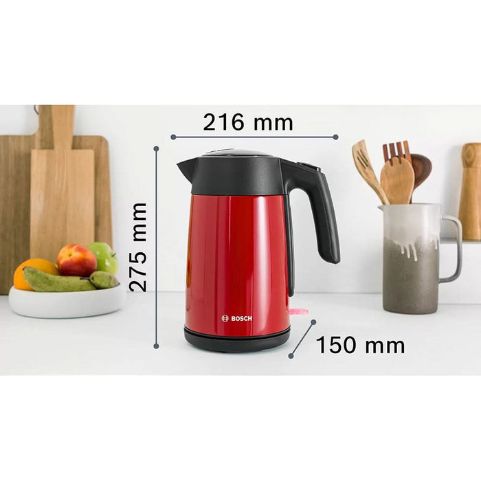 Fierbator apa BOSCH TWK7L464, 1.7l, 2400W, rosu-gri antracit WALTI