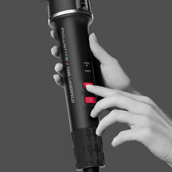 Perie cu aer cald ROWENTA Karl Lagerfeld Powerbrush UB572LE0, 55W, negru WALTI