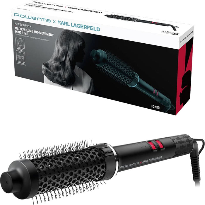 Perie cu aer cald ROWENTA Karl Lagerfeld Powerbrush UB572LE0, 55W, negru WALTI