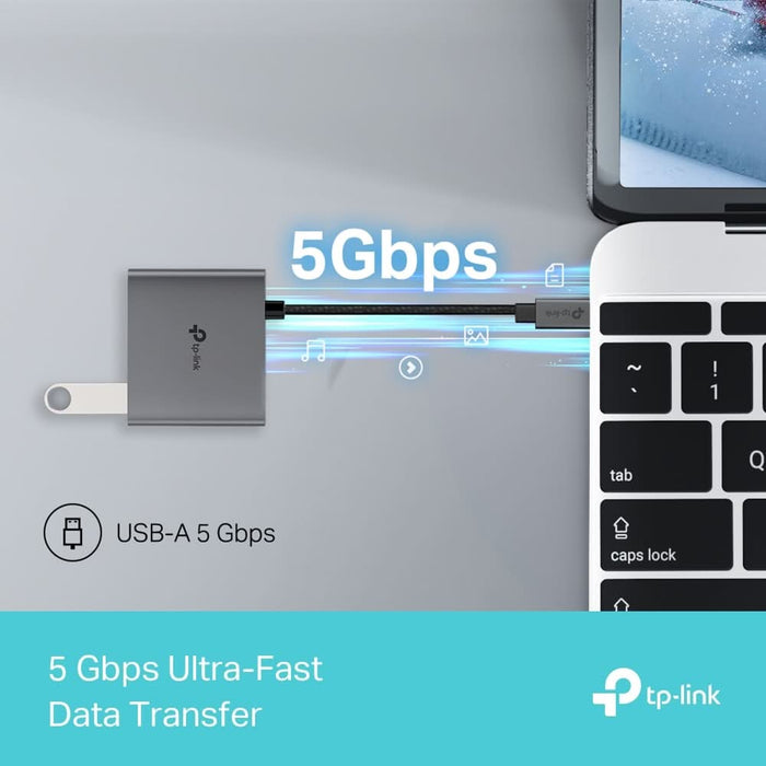 Hub USB TP-LINK UH3020C, USB Type-C, argintiu-negru WALTI