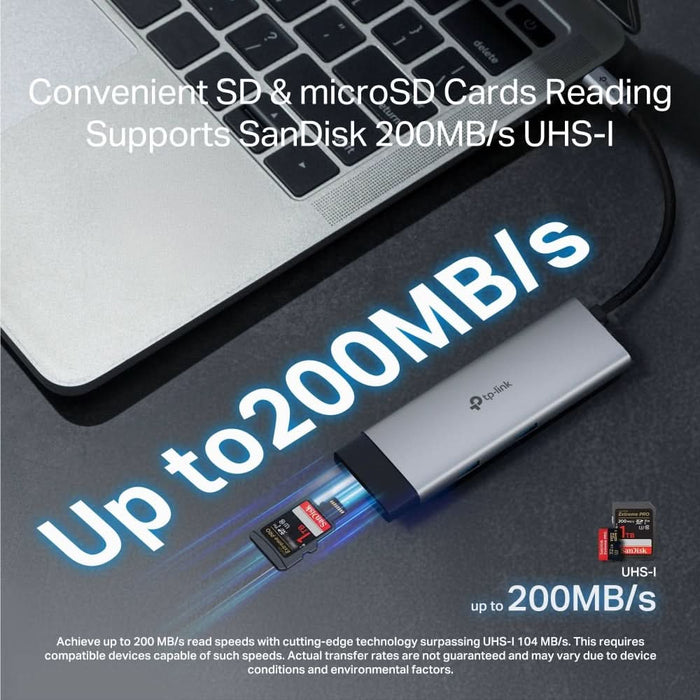 Hub USB TP-LINK UH7020C, USB Type-C, argintiu-negru WALTI