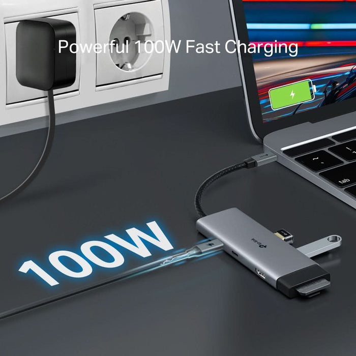Hub USB TP-LINK UH7020C, USB Type-C, argintiu-negru WALTI