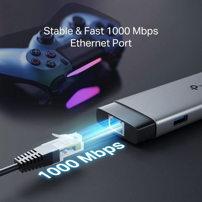 Hub USB TP-LINK UH9120C, USB Type-C, argintiu-negru WALTI