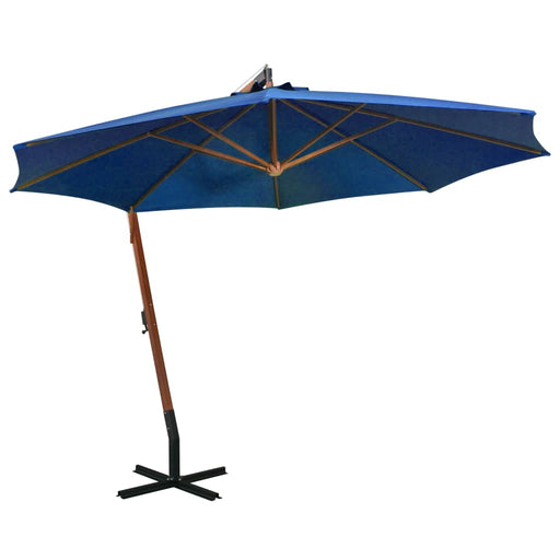 Umbrelă suspendată cu stâlp Azure Blue 3,5x2,9 m Lemn masiv de brad - WALTI WALTI