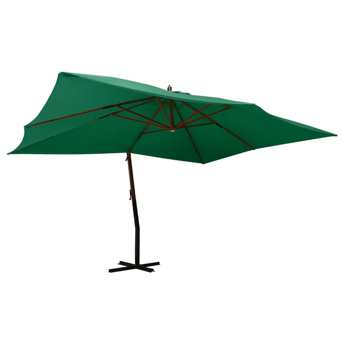 Umbrelă consolă cu Stâlp din Lemn 400x300 cm Verde - WALTI WALTI