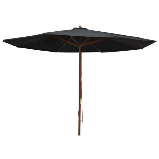 Umbrelă de Exterior cu Stâlp de Lemn 350 cm Negru - WALTI WALTI