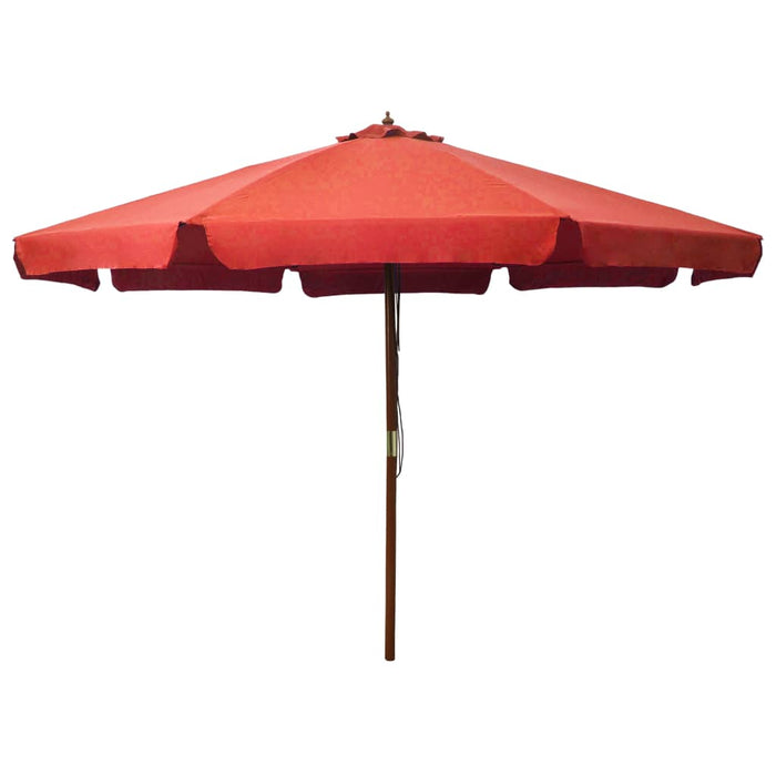 Umbrelă de Exterior cu Stâlp de Lemn 330 cm Teracotă - WALTI WALTI