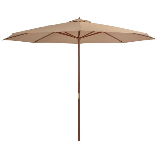 Umbrelă de Soare Exterior cu Stâlp de Lemn 350 cm Taupe - WALTI WALTI