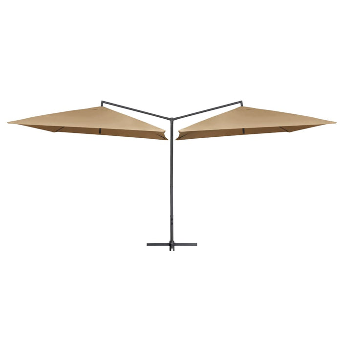 Umbrelă dublă cu stâlp de oțel 250x250 cm Taupe - WALTI WALTI