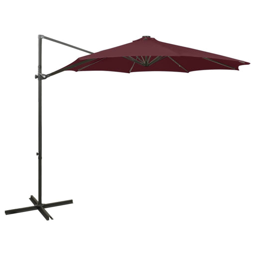 Umbrelă consolă cu stâlp și lumini LED Bordeaux Red 300 cm - WALTI WALTI