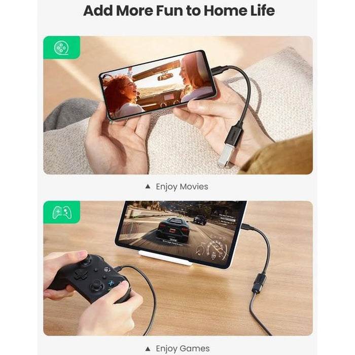 Cablu adaptor OTG USB C - USB A UGREEEN 30701, negru WALTI