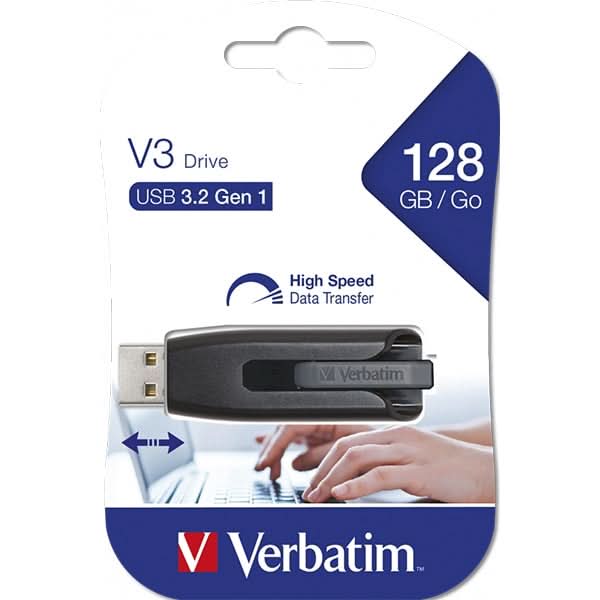 Memorie USB VERBATIM Store 'n' Go V3, 128GB, USB 3.2, negru WALTI