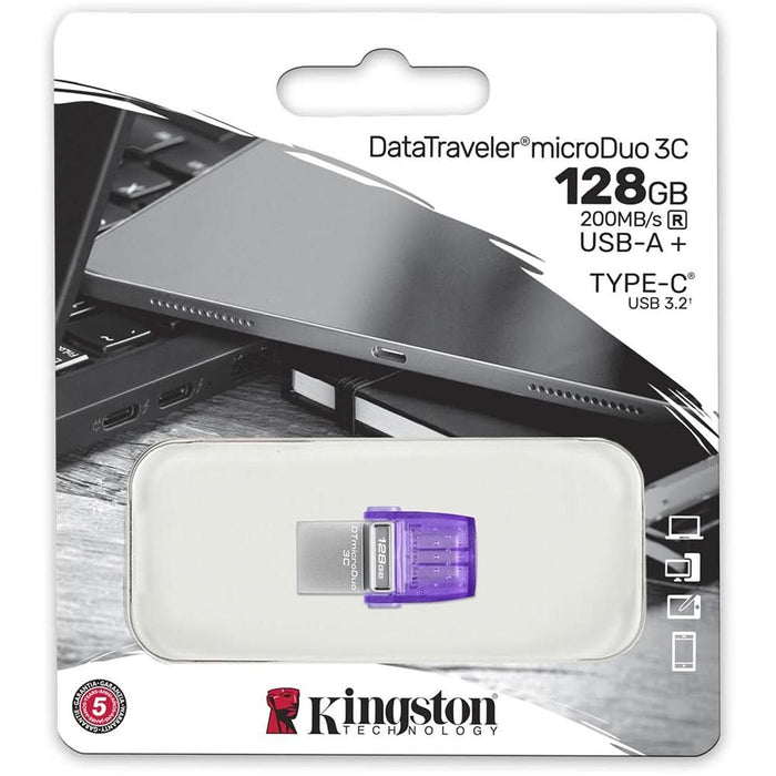 Memorie USB KINGSTON DataTraveler microDuo 3C DTDUO3CG3, 128GB, USB 3.2 Type C, mov WALTI