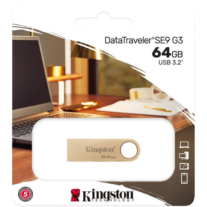 Memorie USB KINGSTON DataTraveler SE9 G3, 64GB, USB 3.2, auriu WALTI