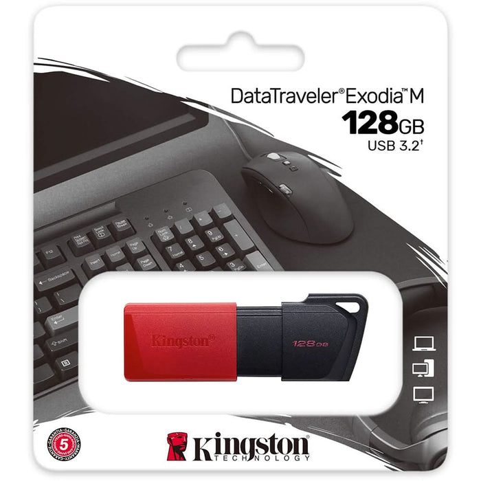 Memorie USB KINGSTON DataTraveler Exodia M DTXM/128GB, 128GB, USB 3.2, rosu WALTI