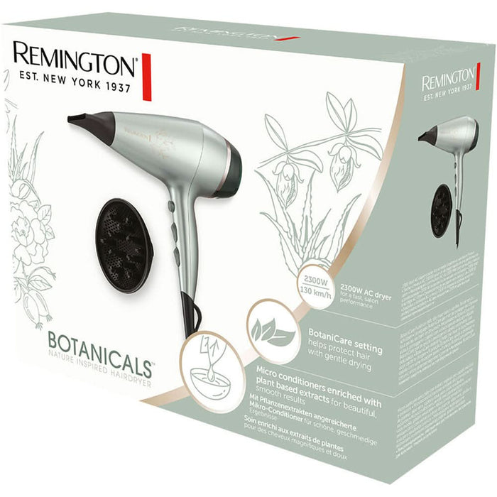 Uscator de par REMINGTON Botanicals AC5860, 2300W, 2 viteze, 3 trepte temperatura, verde fosforescent WALTI