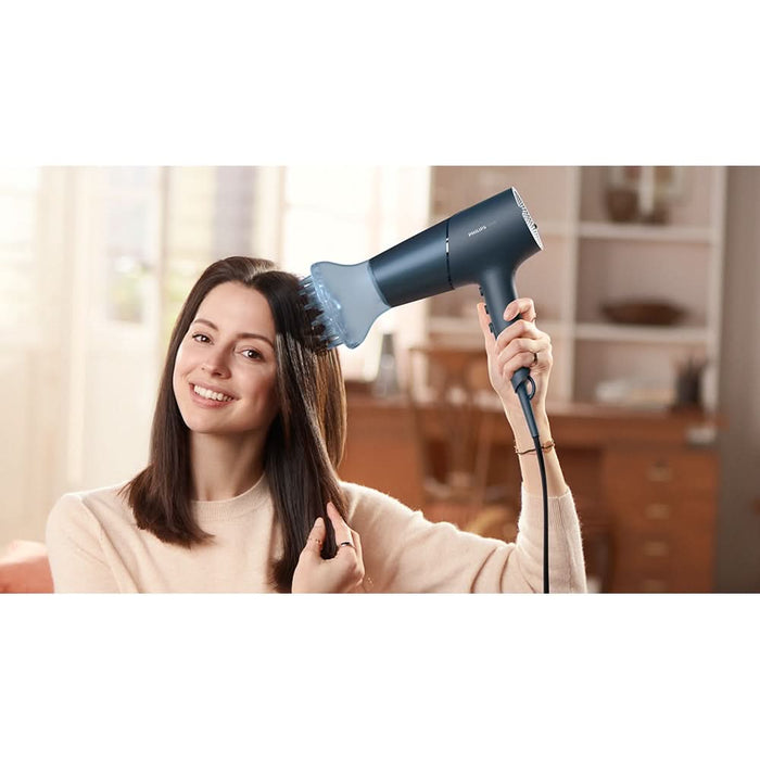 Uscator de par PHILIPS Seria 5000 BHD512/00, 2300W, 2 viteze, 3 trepte temperatura, ThermoShield, verde inchis - WALTI WALTI