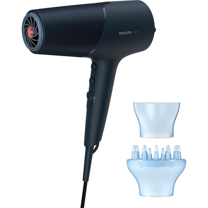 Uscator de par PHILIPS Seria 5000 BHD512/00, 2300W, 2 viteze, 3 trepte temperatura, ThermoShield, verde inchis - WALTI WALTI